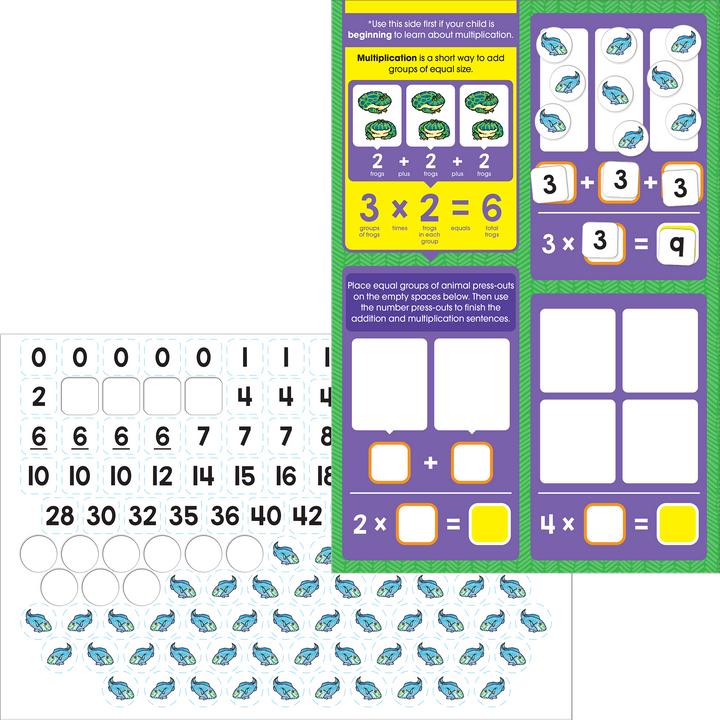 Math Basics Press-Out Book for third grade uses gameplay to reinforce essential concepts.
