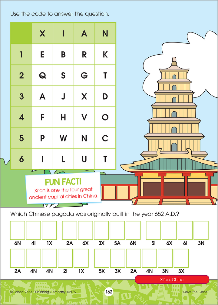 Cracking codes will add to the fun and mystery in Travel the World First Grade Learn & Play Tablet.