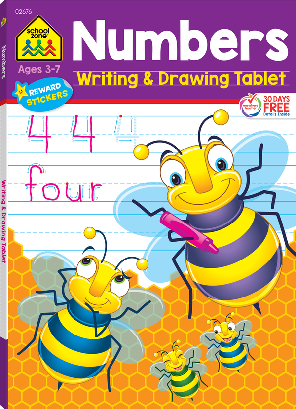Numbers Writing & Drawing Tablet will provide whimsical practice writing numbers and number words!