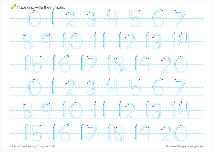 Numbers Writing & Drawing Tablet has a vertical cover and spacious, horizontal pages.