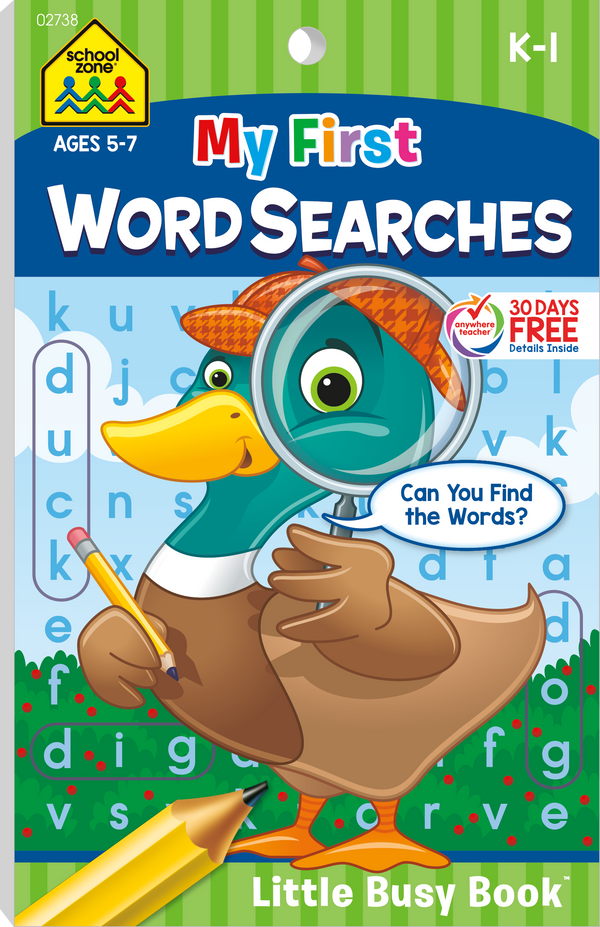 My First Word Searches Little Busy Book will sharpen language and observation skills.