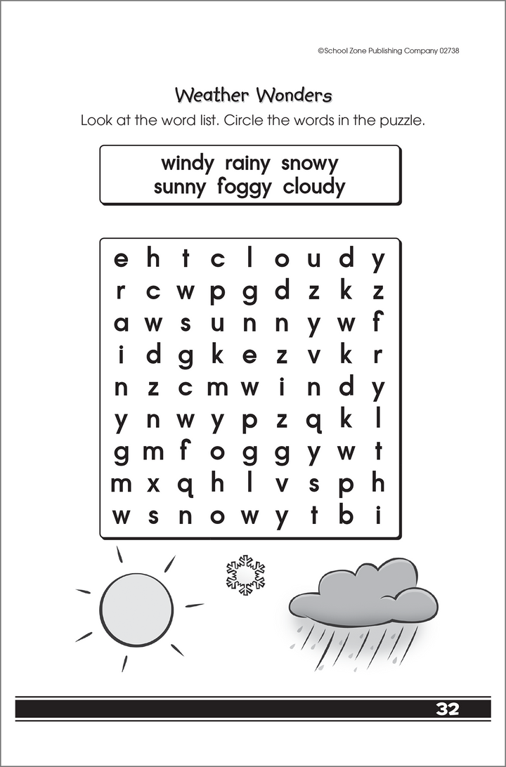 My First Word Searches Little Busy Book includes specific categories of words.