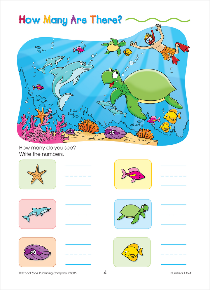 Little learners can complete the activities in Numbers Fun! Write & Reuse Workbook again and again.