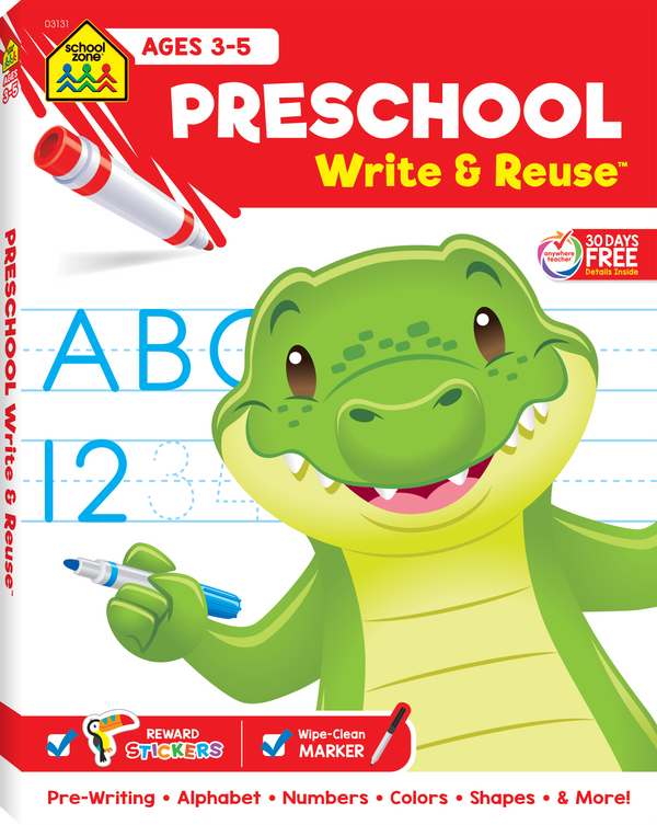 Preschool Write & Reuse Workbook will deliver hours of playful practice!