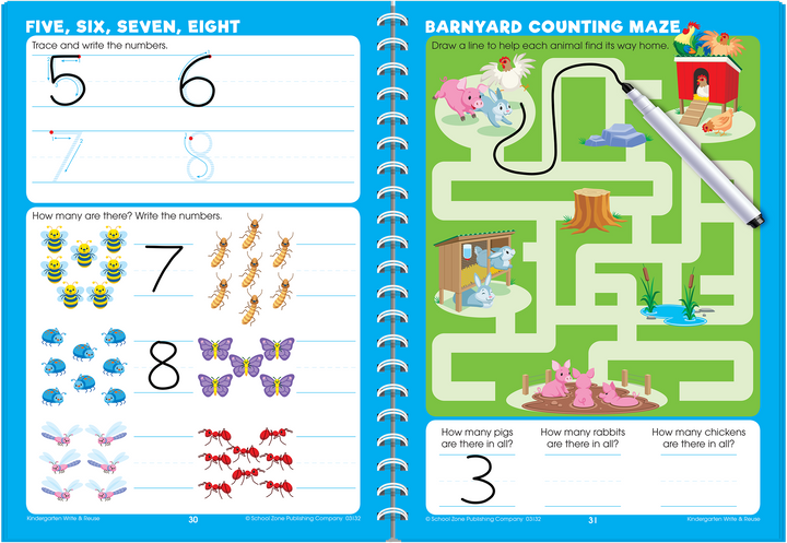 Kindergarten Write & Reuse Workbook uses many different strategies to introduce and reinforce lessons.