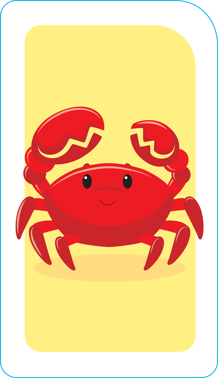 C is for Crab in these Alphabet Flash Cards.