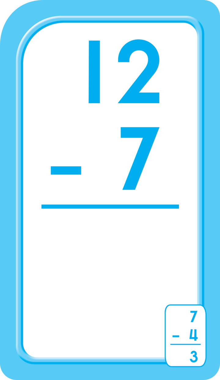 These Subtraction 0-12 Flash Cards are easy for little hands to handle!
