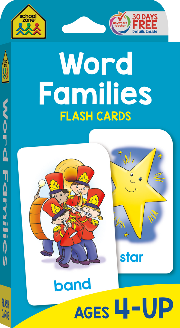 Teach words and rhyming with Word Families Flash Cards.