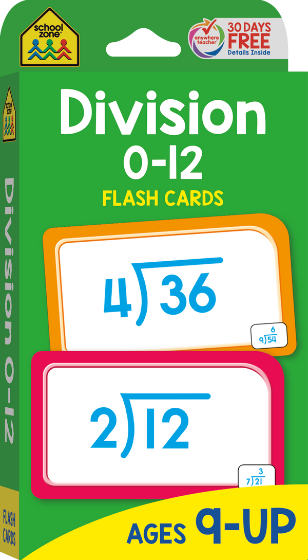 Division 0-12 Flash Cards help fine-tune foundational math skills.