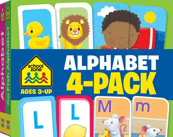 Kids in preschool and kindergarten will enjoy learning the alphabet with our Alphabet Flash Card 4-Pack.