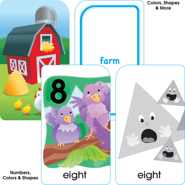 The colorful scenes in Preschool Flash Card 4-Pack make learning fun.