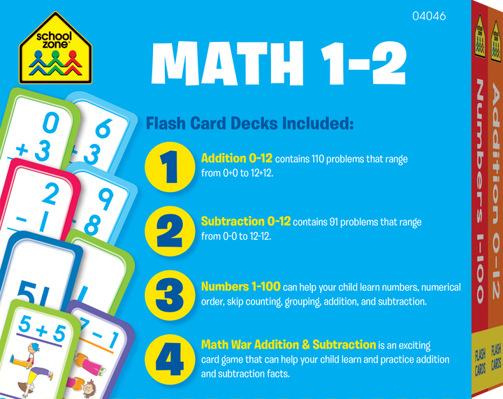 This Math 1-2 Flash Card 4-Pack offers lots of strategies and activities for learning and reinforcing skills.