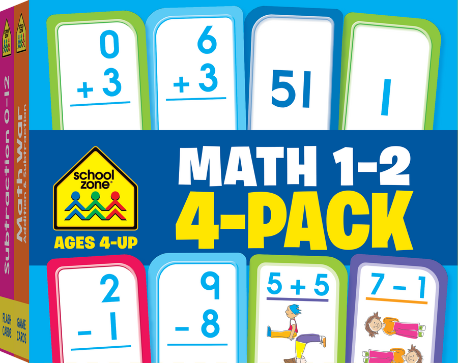 This Math 1-2 Flash Card 4-Pack offers lots of strategies and activities for learning and reinforcing skills.