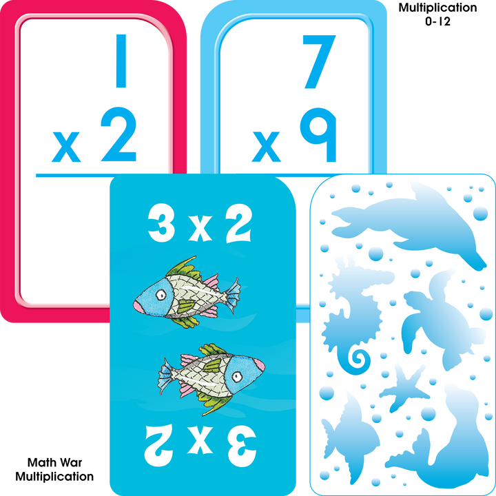 School Zone Flash Cards 4-Pack-Math 3-4