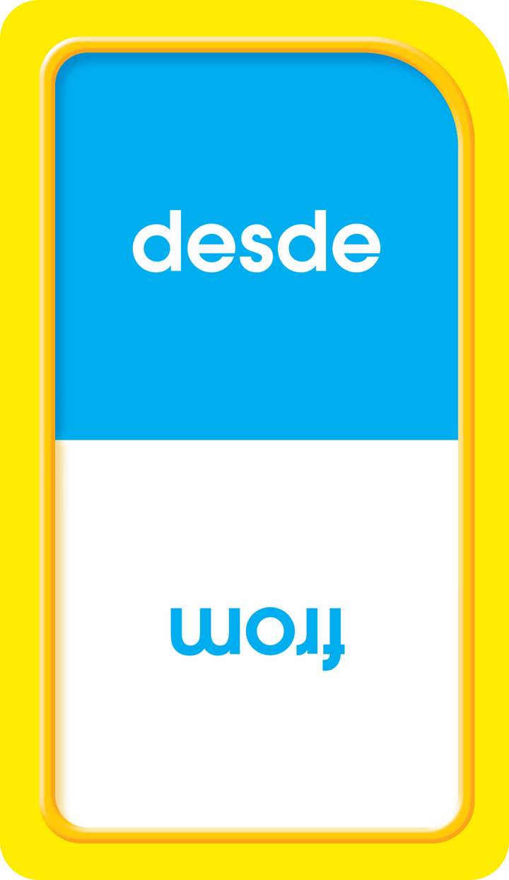 English and Spanish words side by side in these Bilingual Beginning Sight Words Flash Cards reinforce lessons.