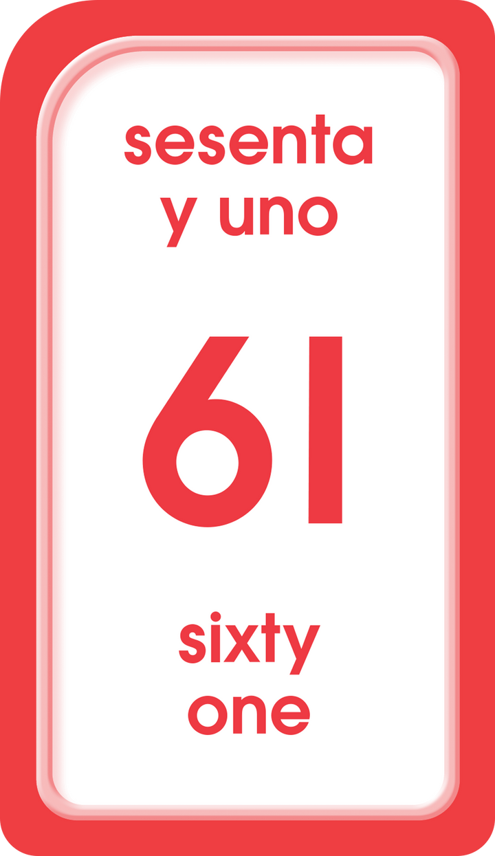 Kids get lots of practice with numbers all the way up to 100 with Bilingual Numbers 1-100 Flash Cards.