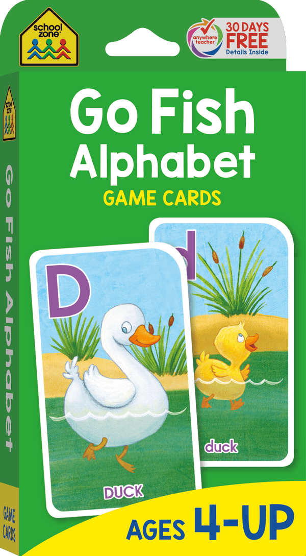 Match uppercase and lowercase letters with Go Fish Alphabet Game Cards.