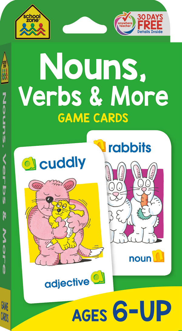Nouns, Verbs & More Game Cards playfully teach and reinforce important language skills.