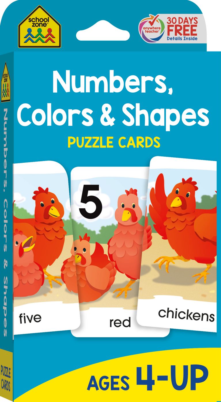 Numbers, Colors & Shapes Puzzle Cards – School Zone Publishing Company