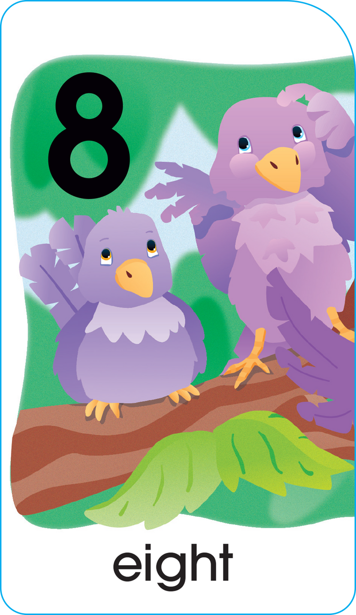 Whimsical images keep learning playful in Numbers, Colors & Shapes Puzzle Cards.