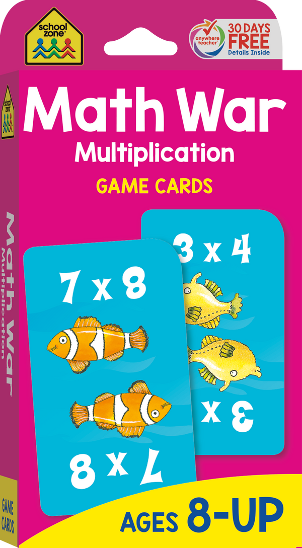 Make math into a game using these Math War Multiplication Flash Cards.