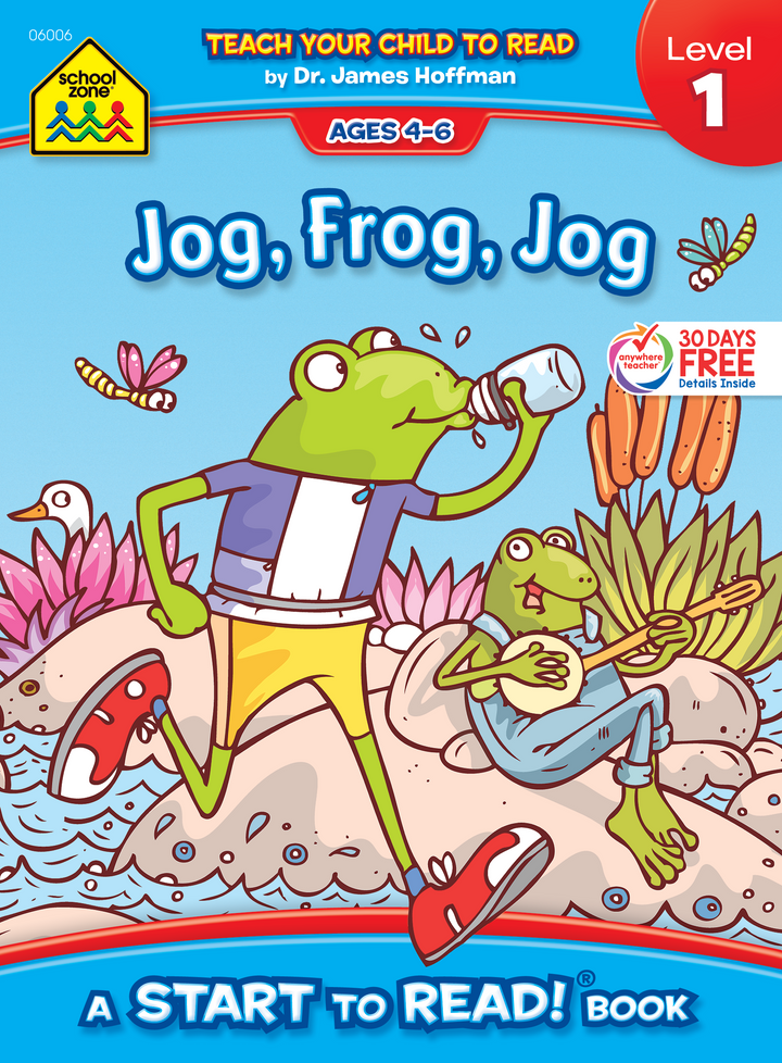 This Jog, Frog, Jog - A  Level 1 Start to Read! Book is a joyful early-reading journey!