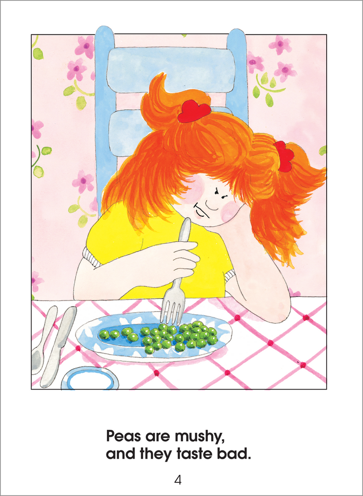 Pushing peas around a plate in I Don't Like Peas - A Level 2 Start to Read! Book will make little ones nod in agreement.