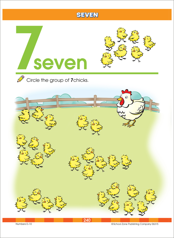 The counting activities in Big Preschool Workbook will develop kids' counting and numbers skills.