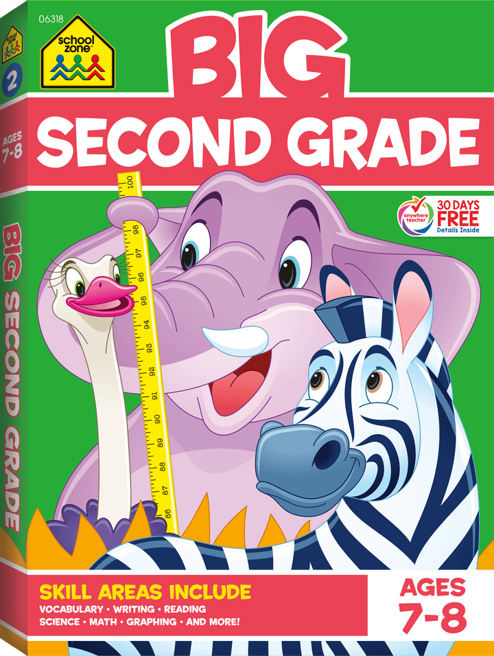 Big Second Grade Workbook covers a wide range of subjects that will keep kids focused while they enjoy learning.