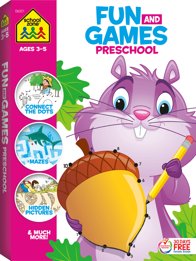 Fun & Games Preschool Workbook School Zone Publishing Company