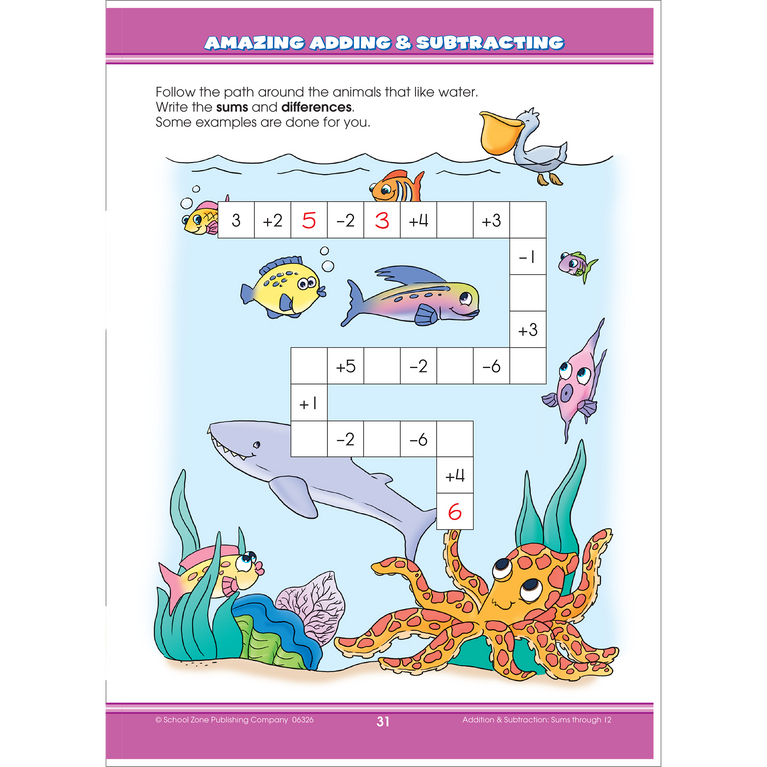 Big Math 1-2 Workbook (Spiral Bound) – School Zone Publishing Company