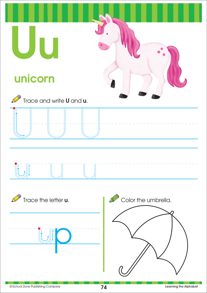 Preschool Write & Reuse Fold-Out Fun! Big Workbook will help teach and reinforce letter-sound-picture associations.