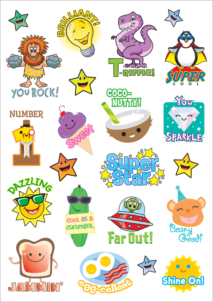 Charming reward stickers add to the fun of Preschool Write & Reuse Fold-Out Fun! Big Workbook.
