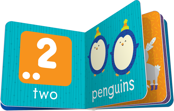 Numbers, Counting, and Try-n-Spy 1-2-3 Early Math Mini Board Books will playfully introduce numbers and counting.