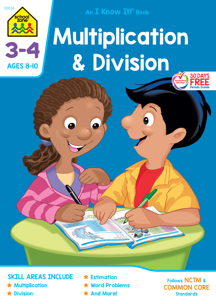 This Multiplication & Division 3-4 Workbook helps build a solid foundation for higher-level math.