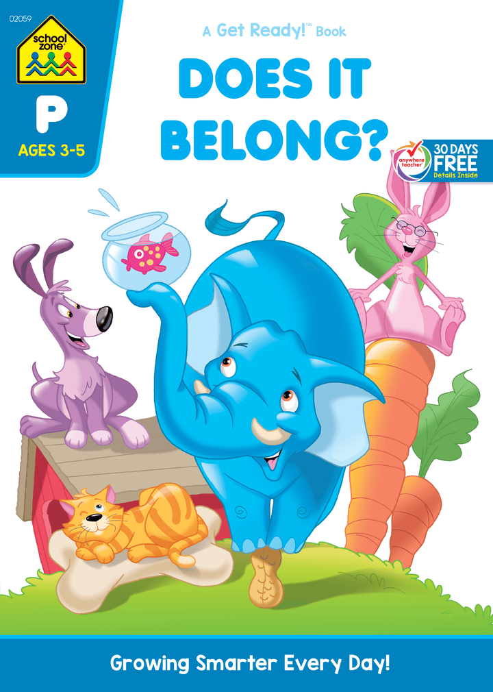 Does It Belong? Workbook playfully develops important readiness skills.
