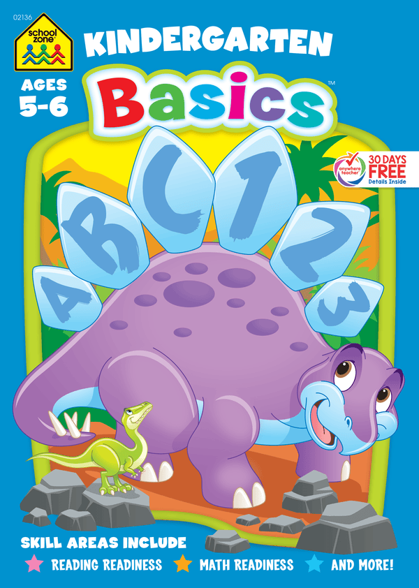 Kindergarten Basics Workbook will give your young learner practice in math and reading readiness.