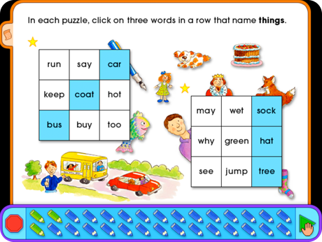 Vocabulary Puzzles 1 On-Track Software (Windows Download) introduces and reinforces language patterns and word categories.