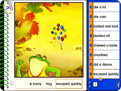 Kids develop an ear for rhyming and sentence completion with Beginning Reading K-1 On-Track Software (Windows Download).