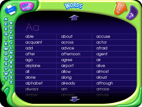 SpellDown Flash Action Software (Windows Download) expands vocabulary.
