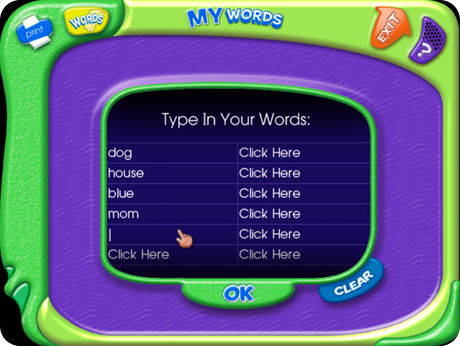 Customize SpellDown Flash Action Software (Windows Download) with your child's spelling word list.