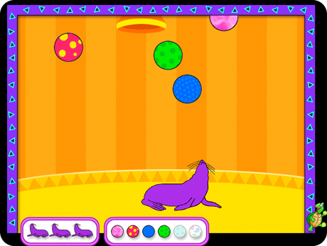 Juggling Seal is just one of the games in Shapes On-Track Software (Windows Download).