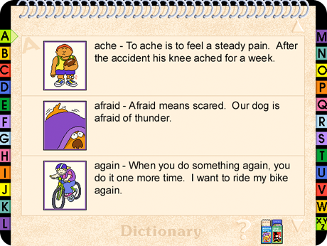 A dictionary look-up feature in Beginning Reading 1-2 On-Track Software Series 2 (Windows Download) helps kids learn more.