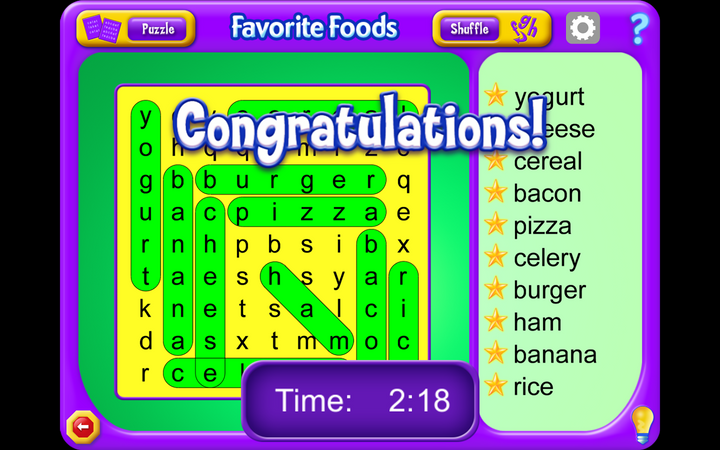Your child will race against the clock to find words in this Word Search Jr. Software (Windows Download).