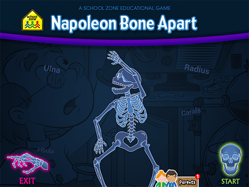 Napoleon Bone Apart (Windows Download) makes a game out of learning the names of bones in the human skeleton.