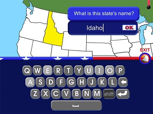 First graders learn state names, shapes, locations, nicknames, and more with State of Confusion (Windows Download).