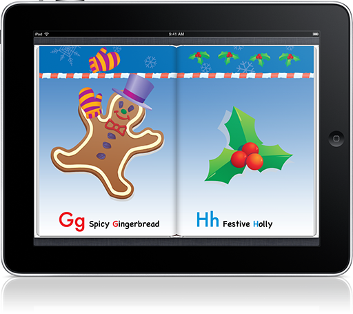 Christmas ABCs Interactive Read-along (iOS eBook) makes learning ABCs a jolly adventure.