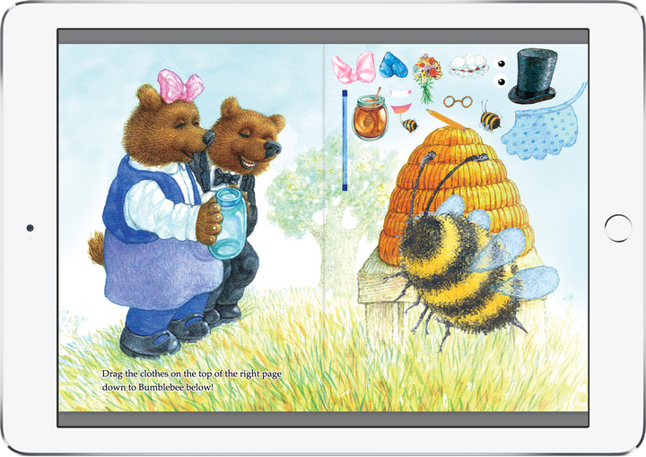 In Roll Out the Barrel (iOS eBook), Bumble Bear finds inspiration in his sweet-talking cubs, Wear and Tear.
