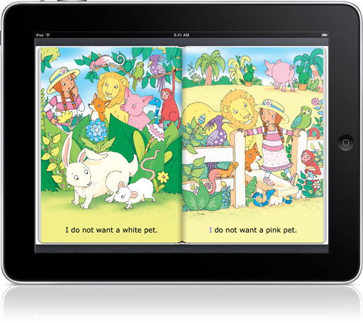 Reading along with the narration in I Want a Pet Read-along (iOS eBook) will help kids get ready to read on their own.