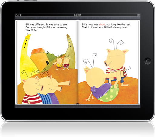 A Different Tune Read-along (iOS eBook) uses rhymes to build and reinforce early language skills.